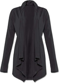 Soul Flower Women's Organic Cotton Jersey Open Front Drape Cardigan