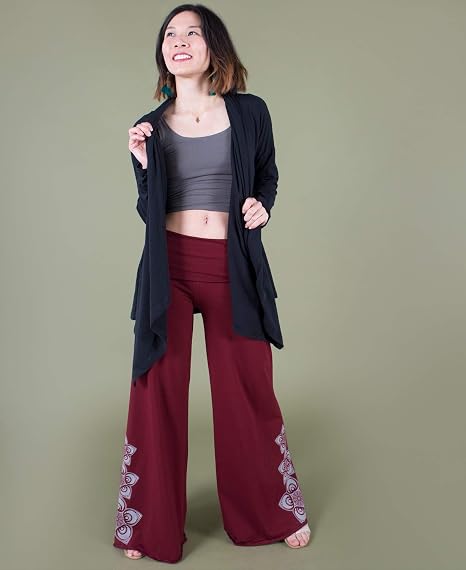 Soul Flower Women's Organic Cotton Jersey Open Front Drape Cardigan