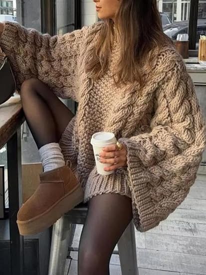 Women's Casual Oversized Chunky Knit Sweater