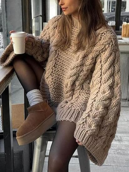 Women's Casual Oversized Chunky Knit Sweater